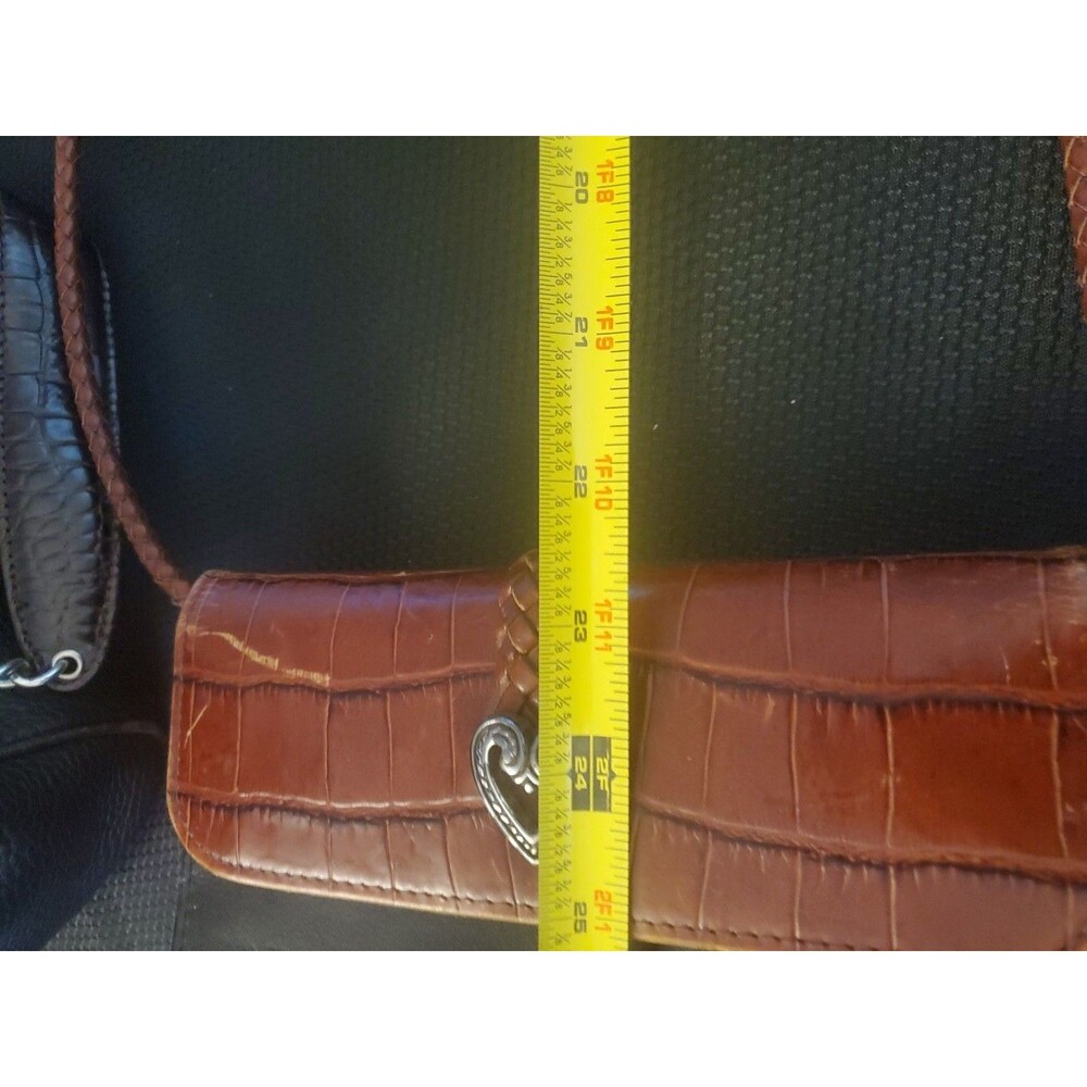 Brighton Croc Embossed Wallet Purse with Detachable Strap Black Brown - Picture 4 of 16
